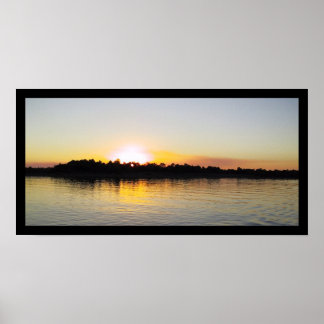 Solnedgång vid Mississippi-floden Poster