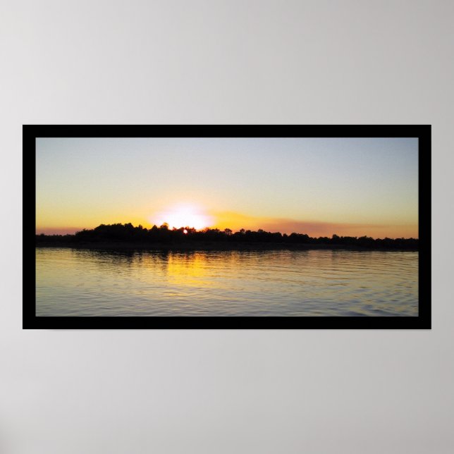 Solnedgång vid Mississippi-floden Poster (Framsidan)