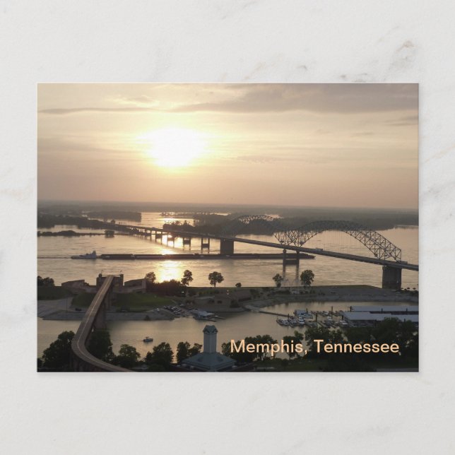 Solnedgång vid Mississippi-floden Vykort (Framsida)