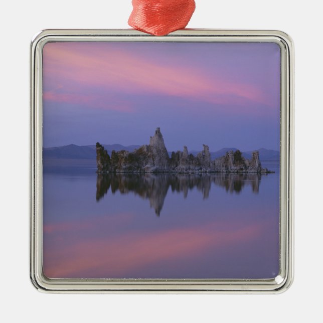 Solnedgång vid Mono Lake, CA. Julgransprydnad Metall (Framsidan)
