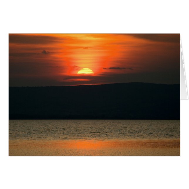 Solnedgång vid Neusiedlersee Hälsningskort (Framsidan Horizontal)