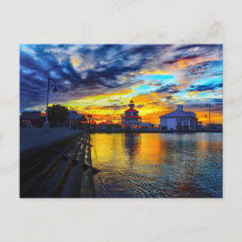 Solnedgång vid New Basin Canal Lighthouse Vykort