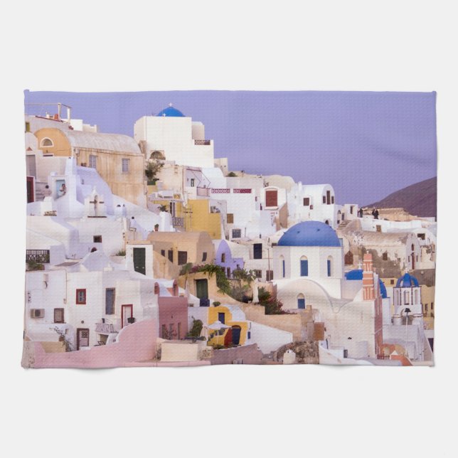 Solnedgång vid Oil, Santorini 2 Kökshandduk (Horisontell)
