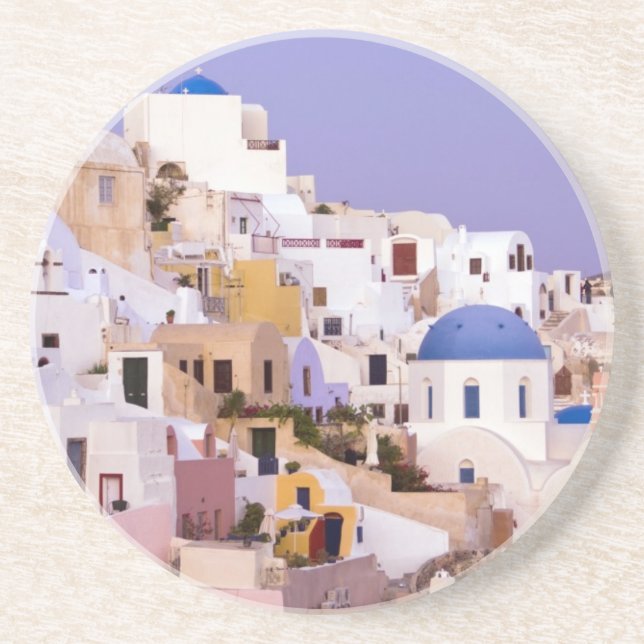 Solnedgång vid Oil, Santorini 2 Underlägg Sandsten (Framsidan)