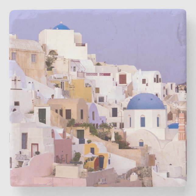 Solnedgång vid Oil, Santorini 2 Underlägg Sten (Framsidan)