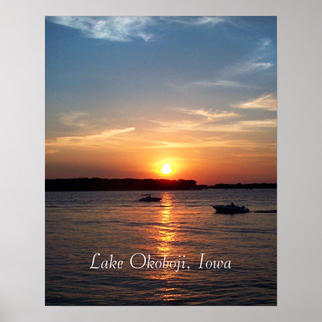 Solnedgång vid Okoboji-sjön, Iowa Poster (Framsidan)