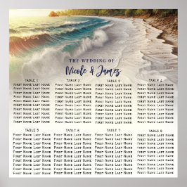 Solnedgång vid paradisstrand Kustbröllop Platsättn Poster