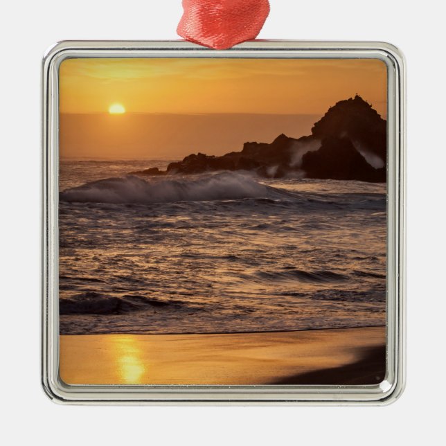 Solnedgång vid Pfeiffer Beach Julgransprydnad Metall (Framsidan)