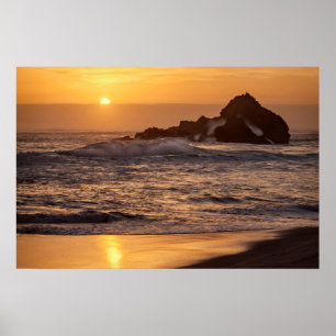 Solnedgång vid Pfeiffer Beach Poster