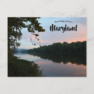 Solnedgång vid Potomakfloden Maryland Vykort