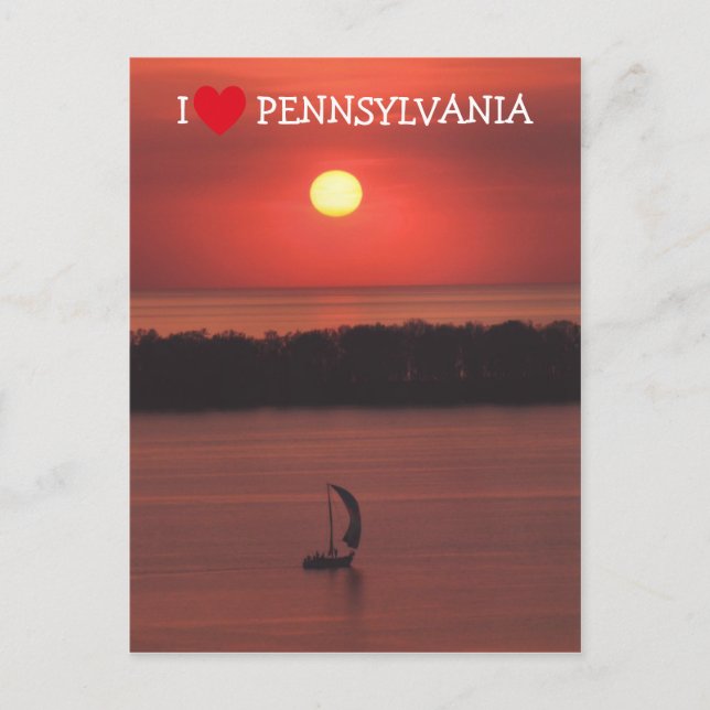 Solnedgång vid Presque Isle-vykort Vykort (Framsida)