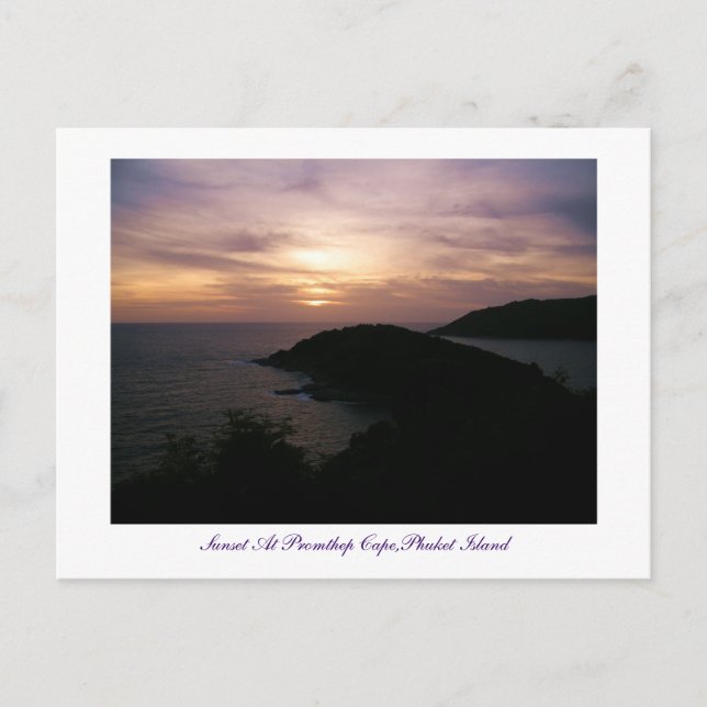 Solnedgång vid Promthep Cape,Phuket Island Vykort (Framsida)