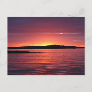 Solnedgång vid Pub Harbour, Maine Vykort