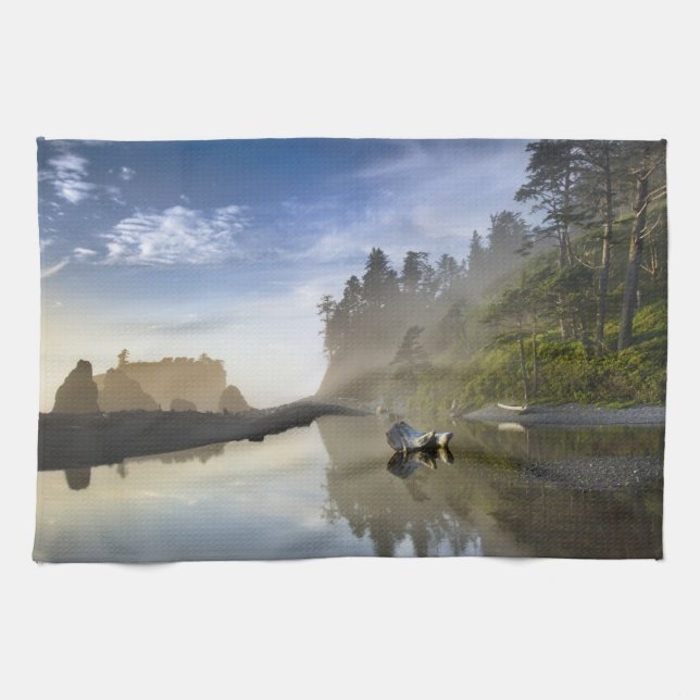 Solnedgång vid Ruby Beach, Olympic National Park, Kökshandduk (Horisontell)