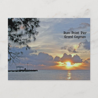 "SOLNEDGÅNG VID RUM POINT Brygga, GRAND CAYMAN Vykort