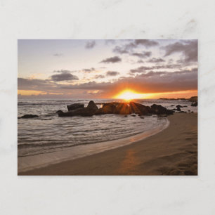 Solnedgång vid Salt Pond Park - Kauai, Hawaii Post Vykort