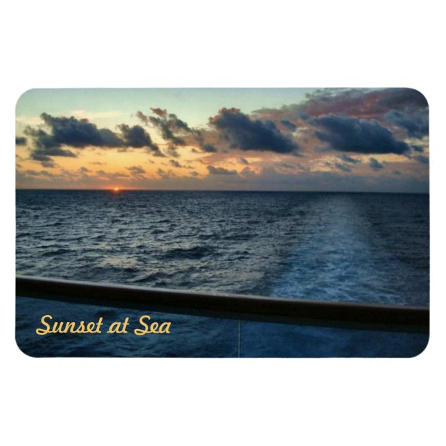 Solnedgång vid Sea Anpassningsbar Premium Magnet (Horisontell)