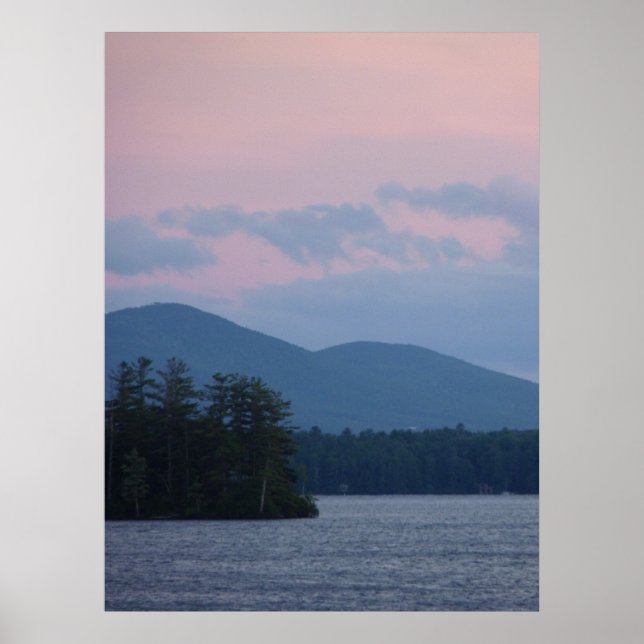 Solnedgång vid Sjö 3 Poster (Framsidan)