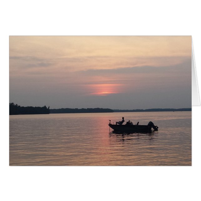 Solnedgång vid Sjö Hälsningskort (Framsidan Horizontal)