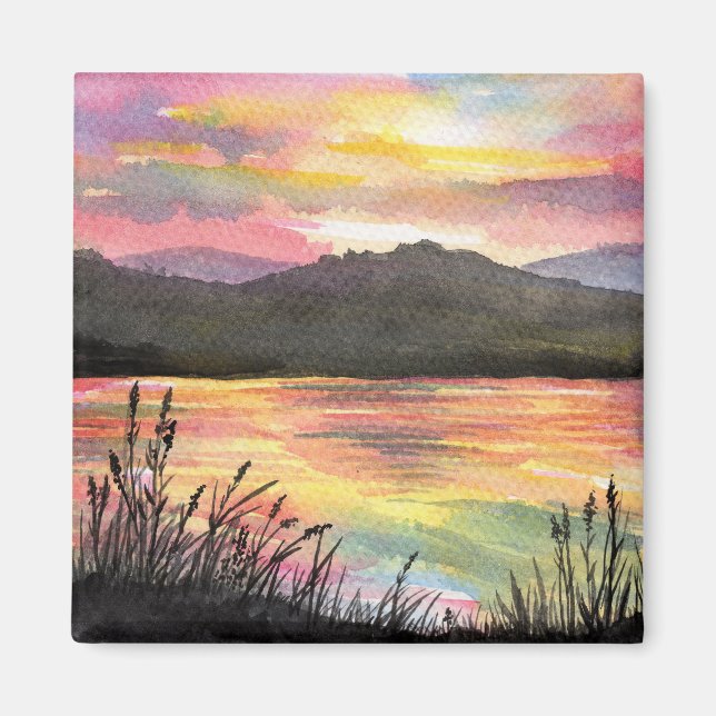 Solnedgång vid Sjö Magnet (Framsidan)