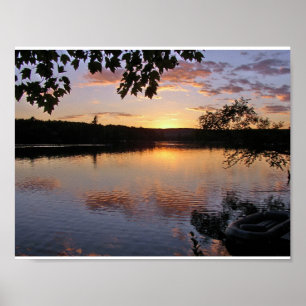 Solnedgång vid Sjö St. George, Maine Poster