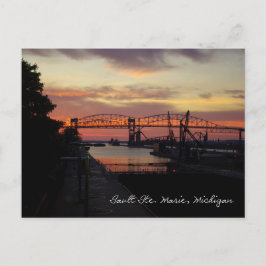 Solnedgång vid soo Locks Vykort