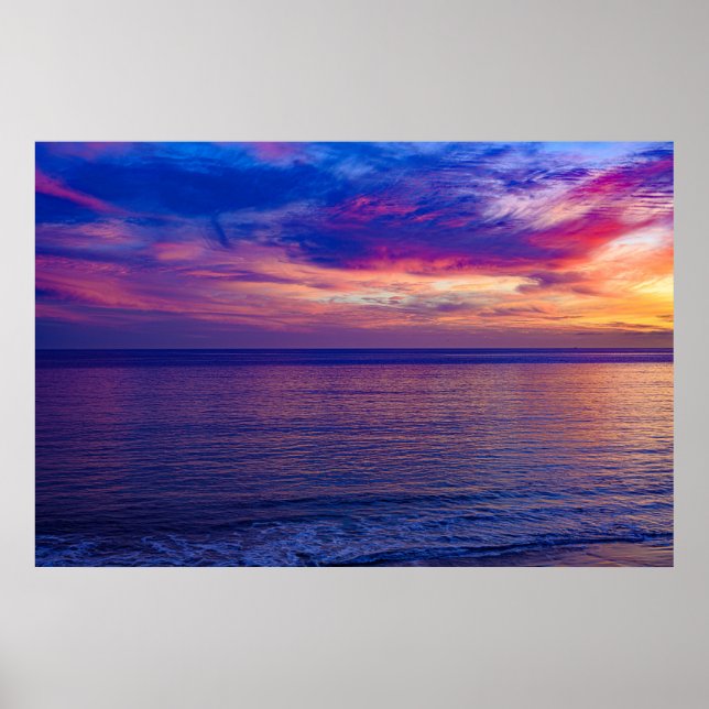 Solnedgång vid strand 2 poster (Framsidan)