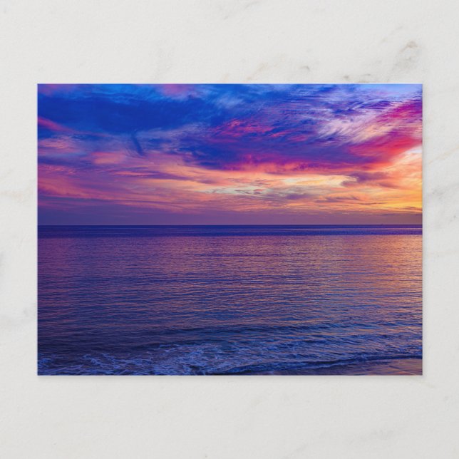 Solnedgång vid strand 2-vykort vykort (Framsida)