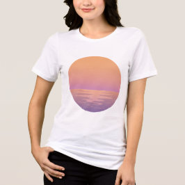 Solnedgång vid strand – minimalistisk tropisk t-sh t shirt