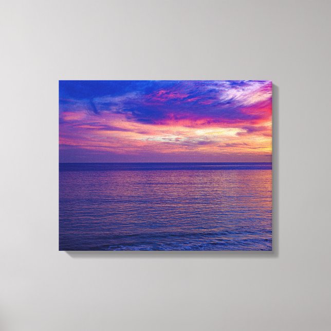 Solnedgång vid stranden 2-inslagen canvas (Framsida)