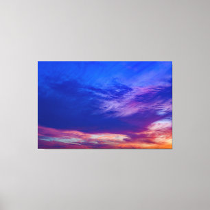 Solnedgång vid stranden 3 inslagen canvas