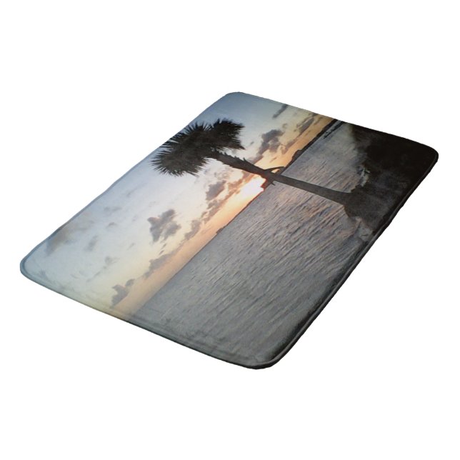 Solnedgång vid stranden badrumsmatta (Vinklad)