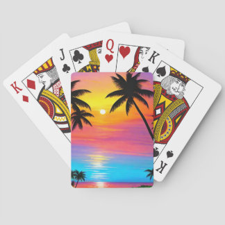 Solnedgång vid stranden casinokort