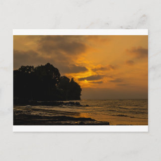 Solnedgång vid stranden i Webster New York Vykort