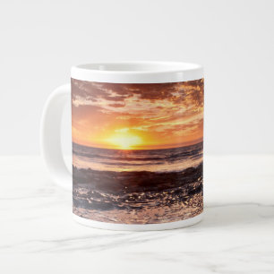 Solnedgång vid stranden, Kalifornien Jumbo Mugg