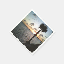 Solnedgång vid stranden pappersservett