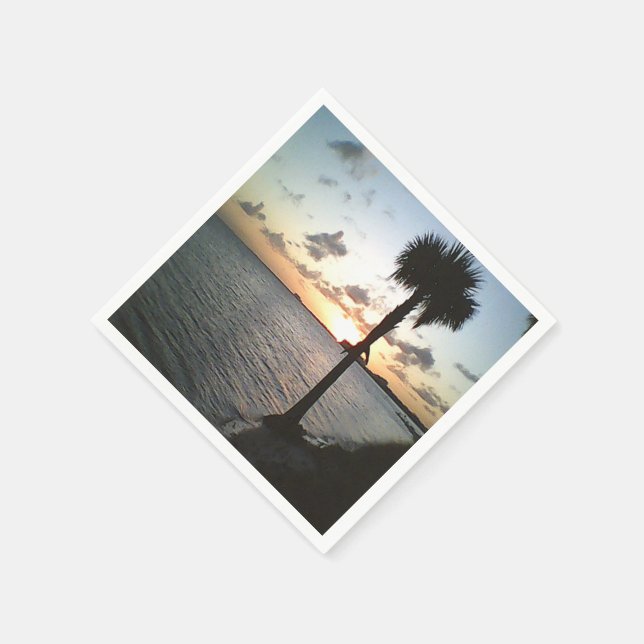 Solnedgång vid stranden pappersservett (Hörn)