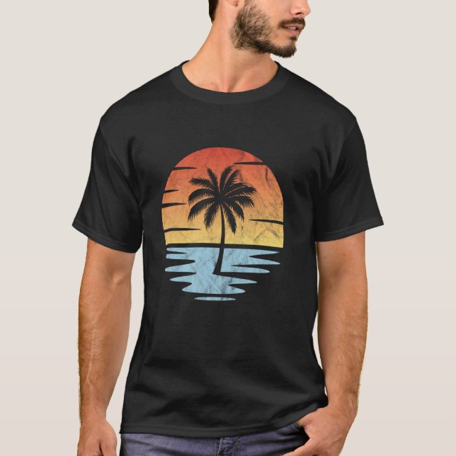 Solnedgång vid stranden t shirt (Framsida)