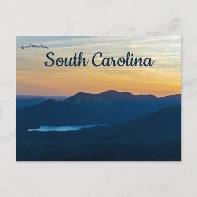 Solnedgång vid Table Rock South Carolina Vykort (Framsida)