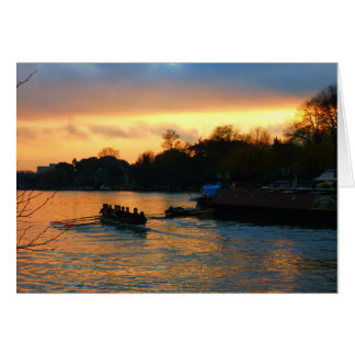 Solnedgång vid Thames-floden, Kingston-upon-Thames Hälsningskort