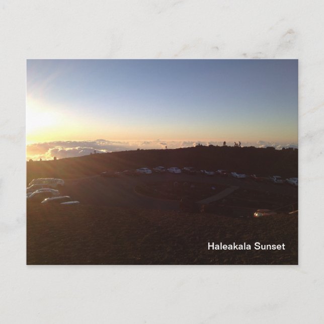 Solnedgång vid toppmötet i Haleakala-Maui Hawaii Vykort (Framsida)