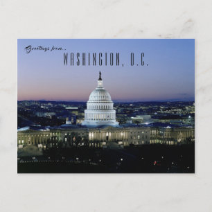 Solnedgång vid USA:s Kapitolium Washington D.C. Vykort