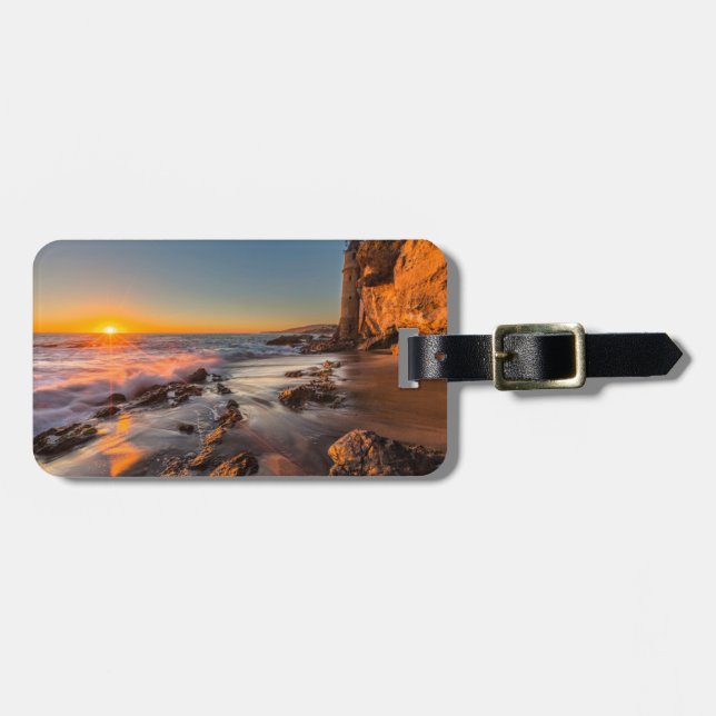 Solnedgång vid Victoria Beach Bagagebricka (Horisontell Framsida)