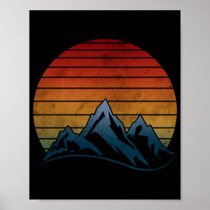 SOLNEDGÅNG VINTAGE BERG POSTER