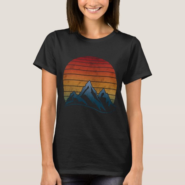 SOLNEDGÅNG VINTAGE BERG T-Shirt (Framsida)