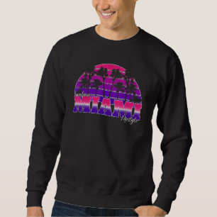 Solnedgång Vintage Handflatan Träd Grafik Solshine Lång Ärmad Tröja
