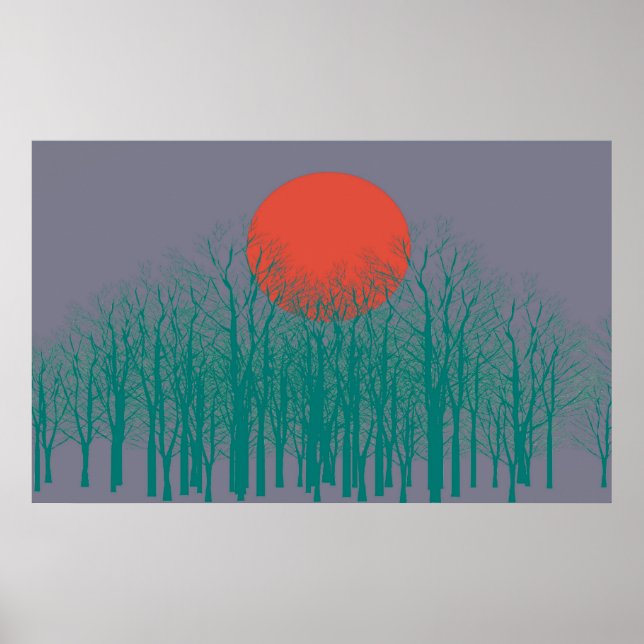 Solnedgång Vintage Poster (Framsidan)