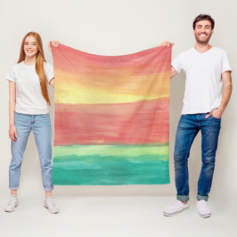 Solnedgång Visar Abstrakt Art Fleecefilt