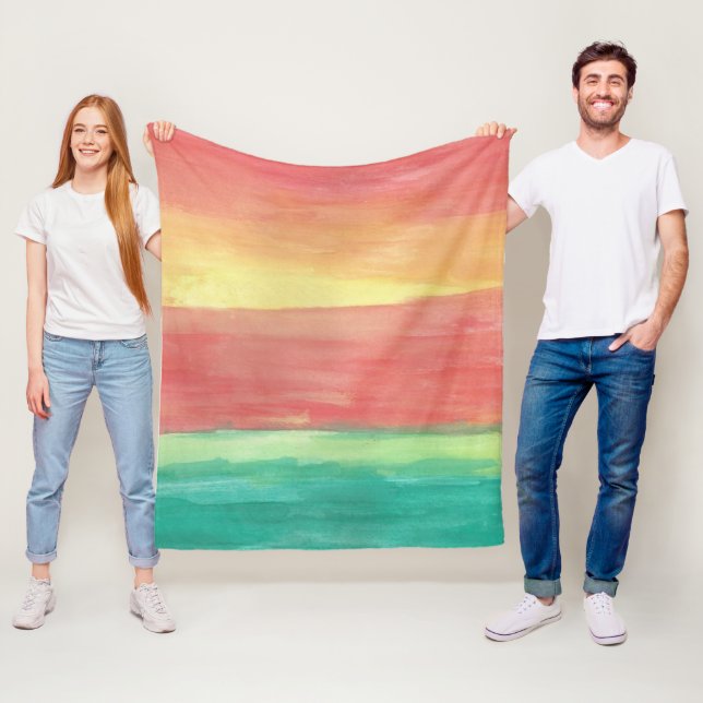 Solnedgång Visar Abstrakt Art Fleecefilt (På plats)