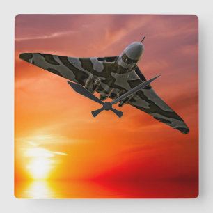Solnedgång Vulcan Fyrkantig Klocka